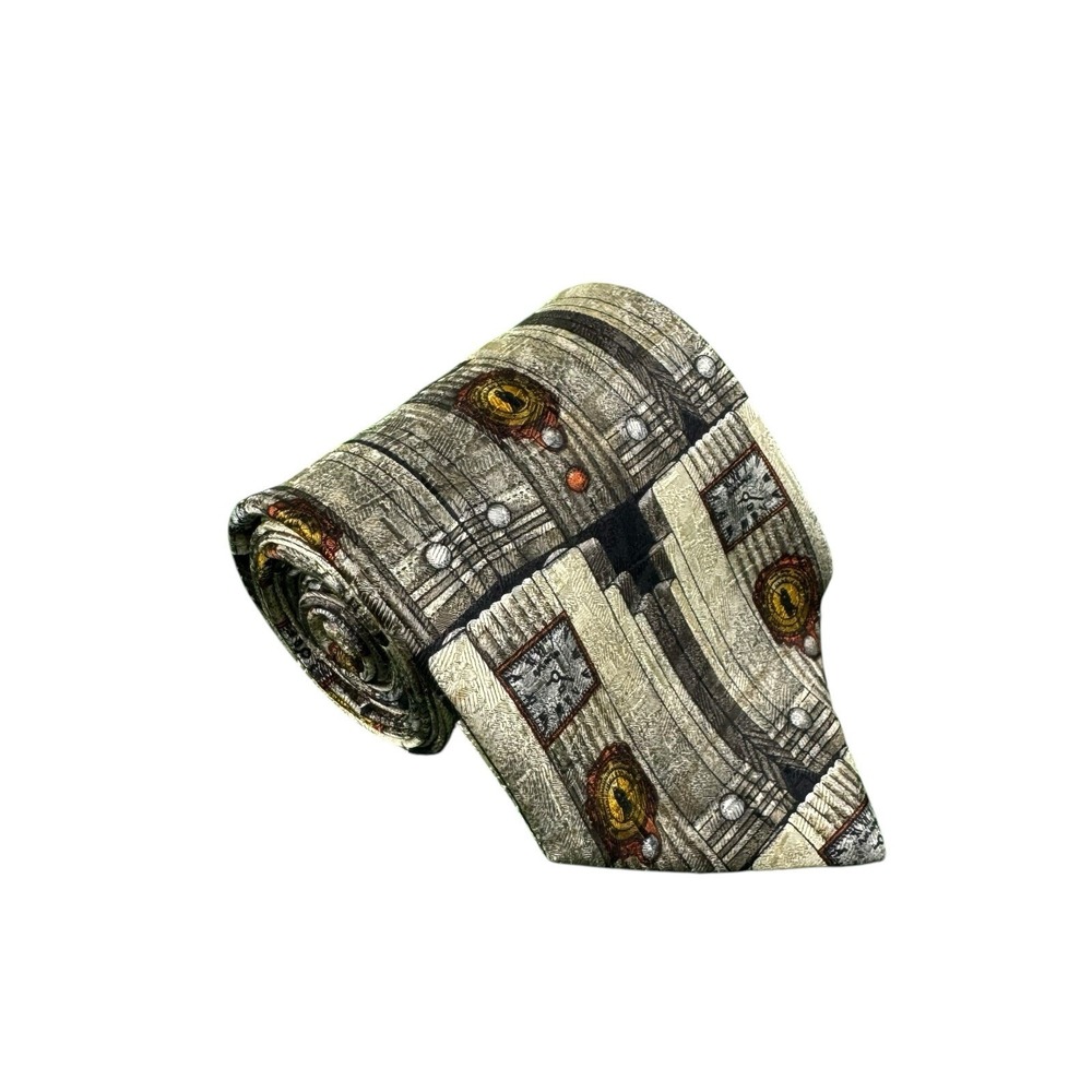 Ermenegildo Zegna VTG Pure Silk Big Ben Mens Tie 3.75 Inch Width